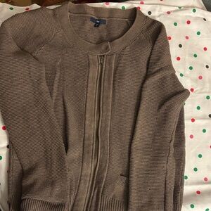 GAP Brown Knit Sweater with Zipper